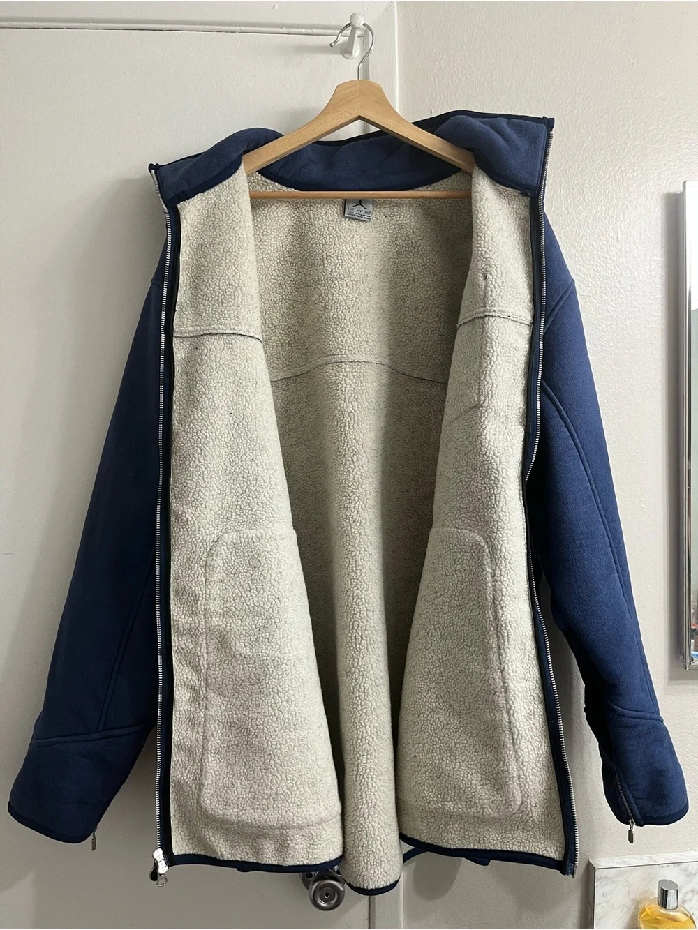 Jordan Navy Blue Full-Zip Puffer Fleece Jacket